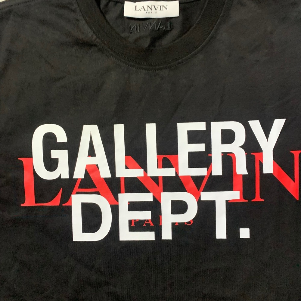 Lanvin x Gallery Dept T-Shirt Mens Large Black Excellent Graphic Logo Italy - Picture 4 of 6